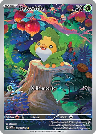 Sewaddle Fuoco Bianco carta Pokémon italiana IR