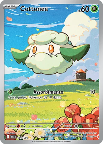 Cottonee Fuoco Bianco carta Pokémon italiana IR