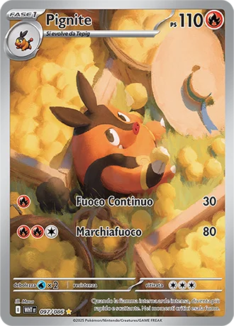 Pignite Fuoco Bianco carta Pokémon italiana IR