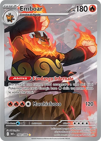 Emboar Fuoco Bianco carta Pokémon italiana IR