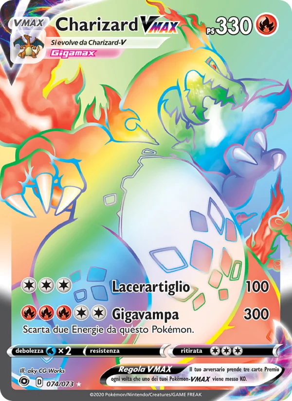 Charizard VMAX Futuri Campioni carta Pokémon italiana RR
