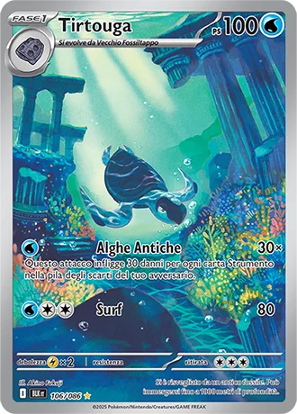 Tirtouga Luce Nera carta Pokémon italiana IR