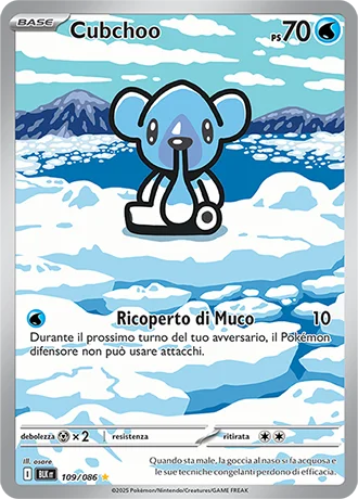 Cubchoo Luce Nera carta Pokémon italiana IR