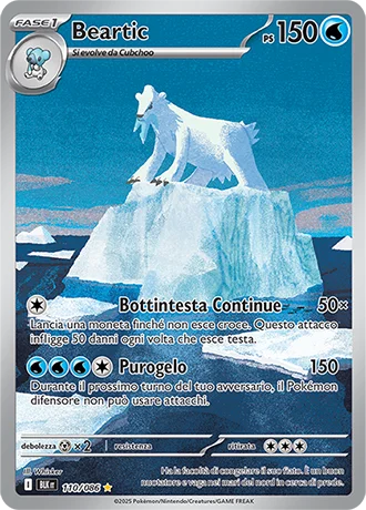 Beartic Luce Nera carta Pokémon italiana IR