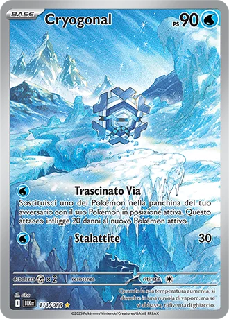 Cryogonal Luce Nera carta Pokémon italiana IR