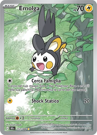 Emolga Luce Nera carta Pokémon italiana IR