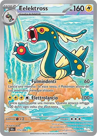 Eelektross Luce Nera carta Pokémon italiana IR