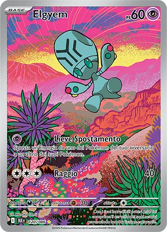 Elgyem Luce Nera carta Pokémon italiana IR