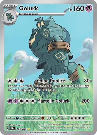 Golurk Luce Nera carta Pokémon italiana