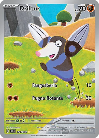Drilbur Luce Nera carta Pokémon italiana IR