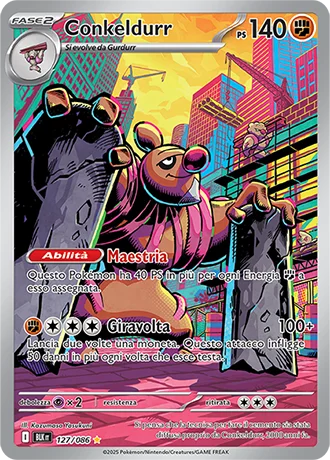 Conkeldurr Luce Nera carta Pokémon italiana IR