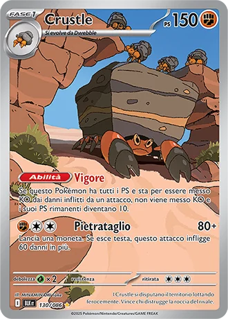Crustle Luce Nera carta Pokémon italiana IR