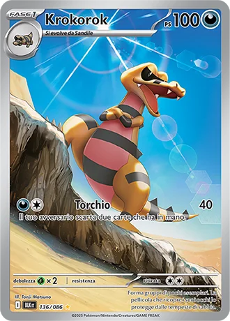 Krokorok Luce Nera carta Pokémon italiana IR