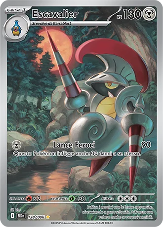 Escavalier Luce Nera carta Pokémon italiana IR
