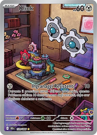 Klink Luce Nera carta Pokémon italiana IR