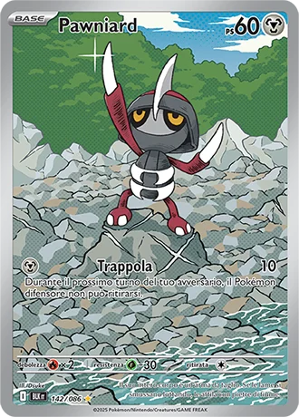 Pawniard Luce Nera carta Pokémon italiana IR