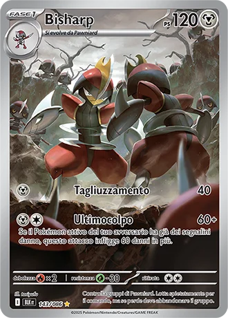 Bisharp Luce Nera carta Pokémon italiana IR