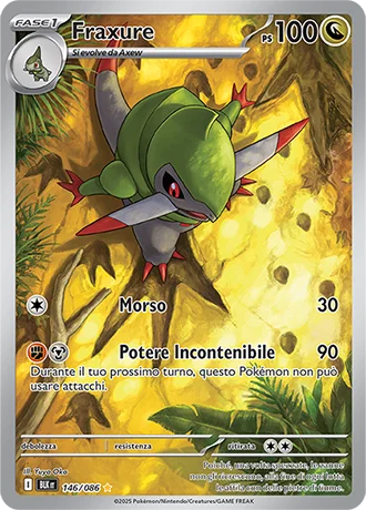 Fraxure Luce Nera carta Pokémon italiana IR