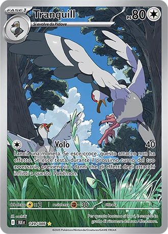 Tranquill Luce Nera carta Pokémon italiana IR