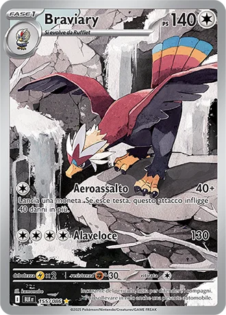 Braviary Luce Nera carta Pokémon italiana IR