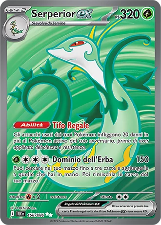 Serperior ex Luce Nera carta Pokémon italiana UR