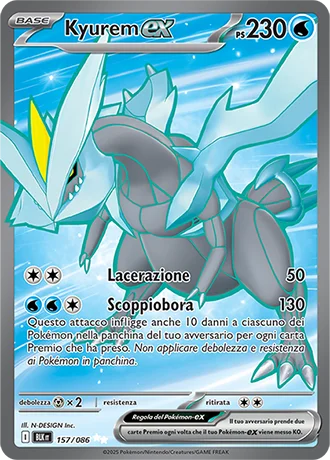 Kyurem ex Luce Nera carta Pokémon italiana UR