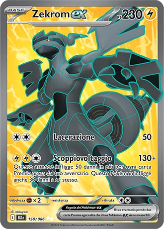 Zekrom ex Luce Nera carta Pokémon italiana UR