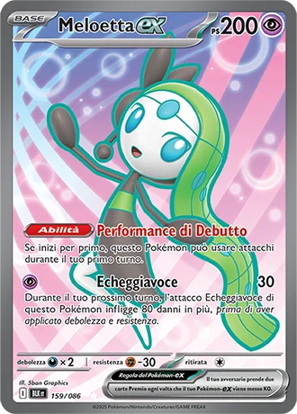 Meloetta ex Luce Nera carta Pokémon italiana UR
