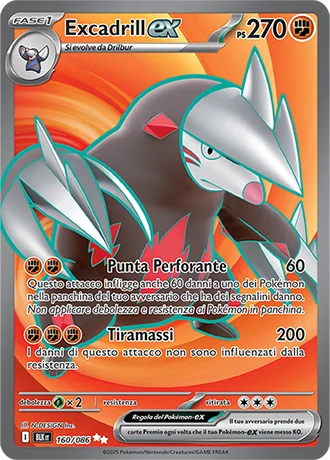 Excadrill ex Luce Nera carta Pokémon italiana UR