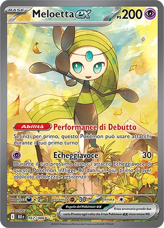 Meloetta ex Luce Nera carta Pokémon italiana SIR
