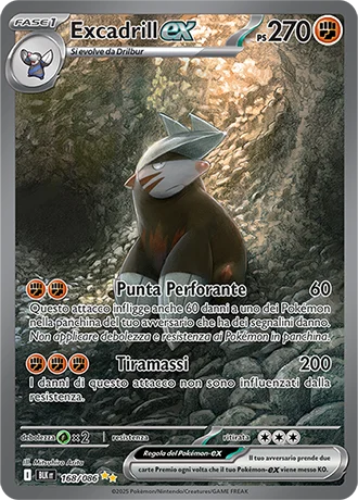 Excadrill ex Luce Nera carta Pokémon italiana SIR