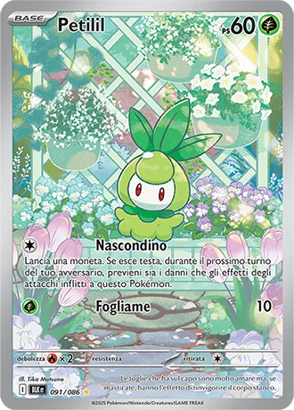 Petilil Luce Nera carta Pokémon italiana IR