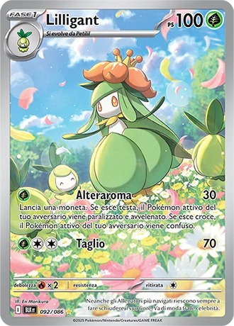 Lilligant Luce Nera carta Pokémon italiana IR