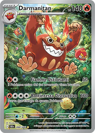 Darmanitan Luce Nera carta Pokémon italiana IR