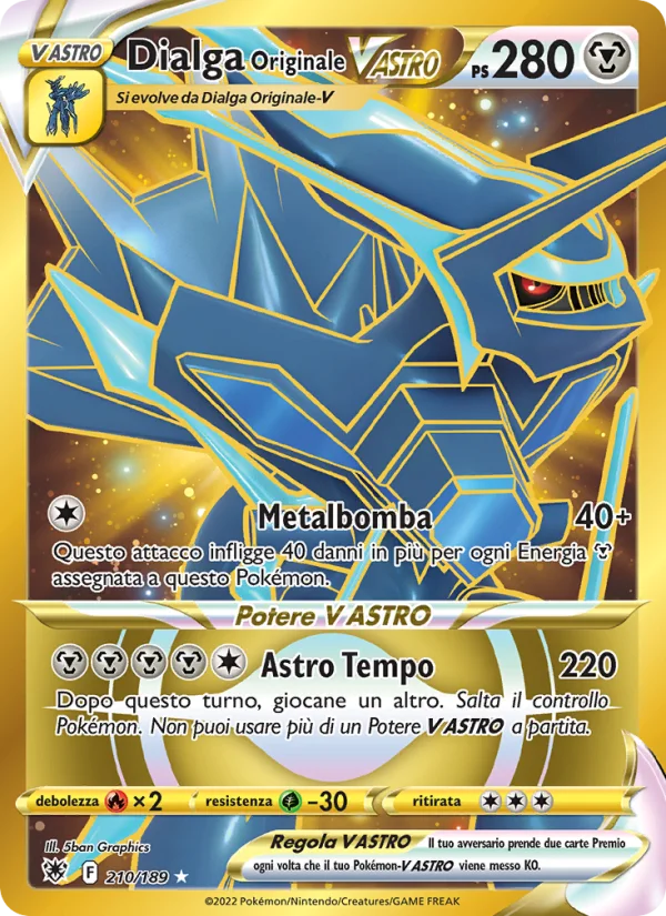 Dialga Originale V ASTRO Lucentezza Siderale carta Pokémon italiana HR