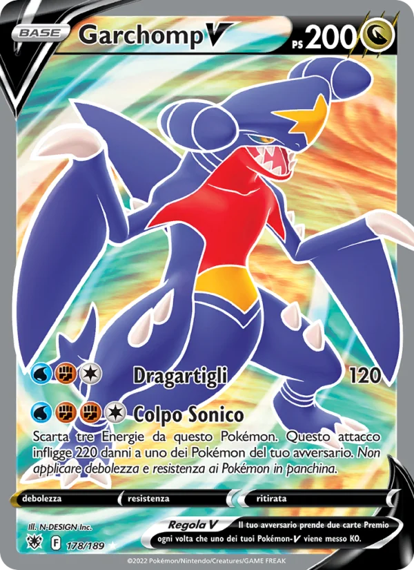 Garchomp V Lucentezza Siderale carta Pokémon italiana UR