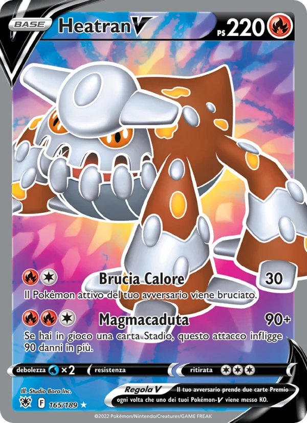 Heatran V Lucentezza Siderale carta Pokémon italiana UR