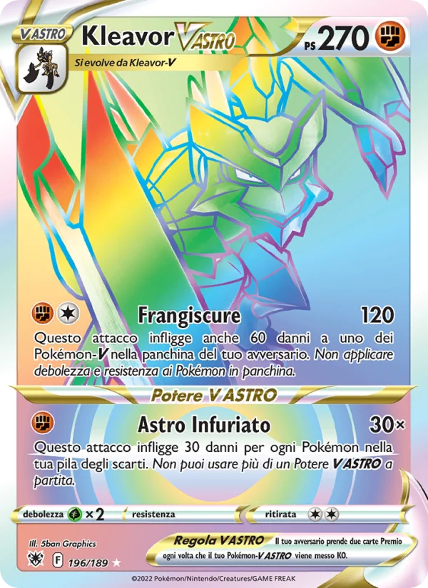 Kleavor V ASTRO Lucentezza Siderale carta Pokémon italiana RR
