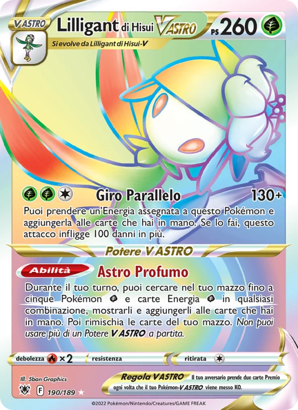 Lilligant di Hisui V ASTRO Lucentezza Siderale carta Pokémon italiana RR
