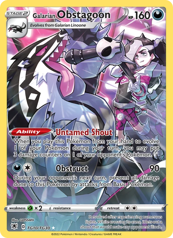 Obstagoon di Galar Lucentezza Siderale carta Pokémon italiana TG