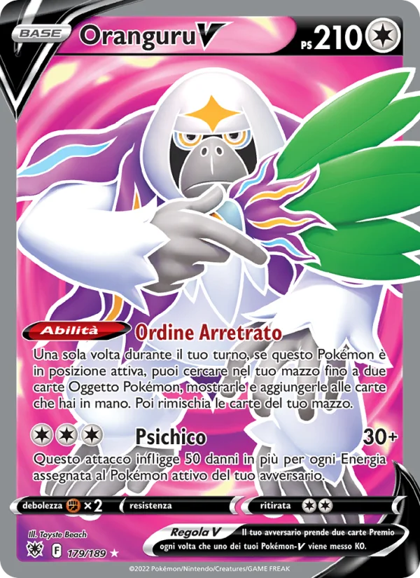 Oranguru V Lucentezza Siderale carta Pokémon italiana UR