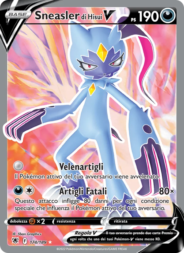 Sneasler di Hisui V Lucentezza Siderale carta Pokémon italiana UR