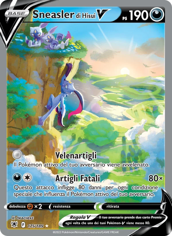 Sneasler di Hisui V Lucentezza Siderale carta Pokémon italiana UR
