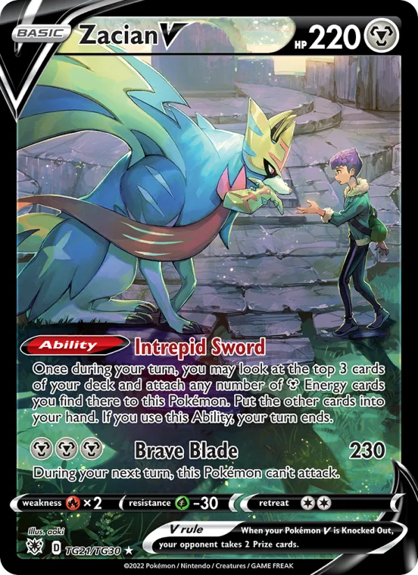 Zacian V Lucentezza Siderale carta Pokémon italiana TG