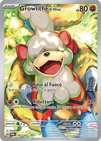 Growlithe di Hisui Crepuscolo Mascherato carta Pokémon italiana IR