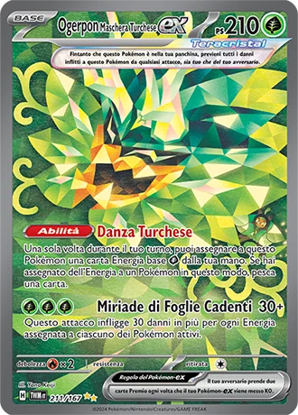 Ogerpon Maschera Turchese ex Crepuscolo Mascherato carta Pokémon italiana SIR
