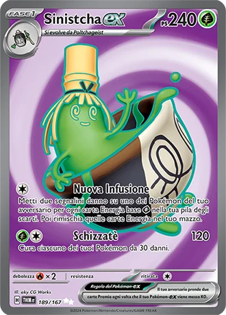 Sinistcha ex Crepuscolo Mascherato carta Pokémon italiana UR