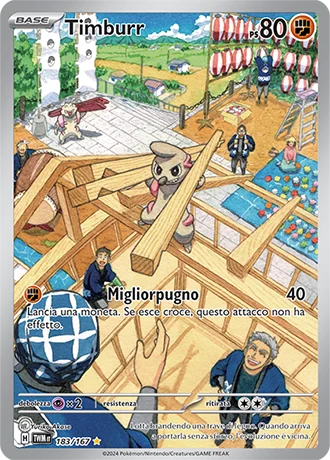 Timburr Crepuscolo Mascherato carta Pokémon italiana IR
