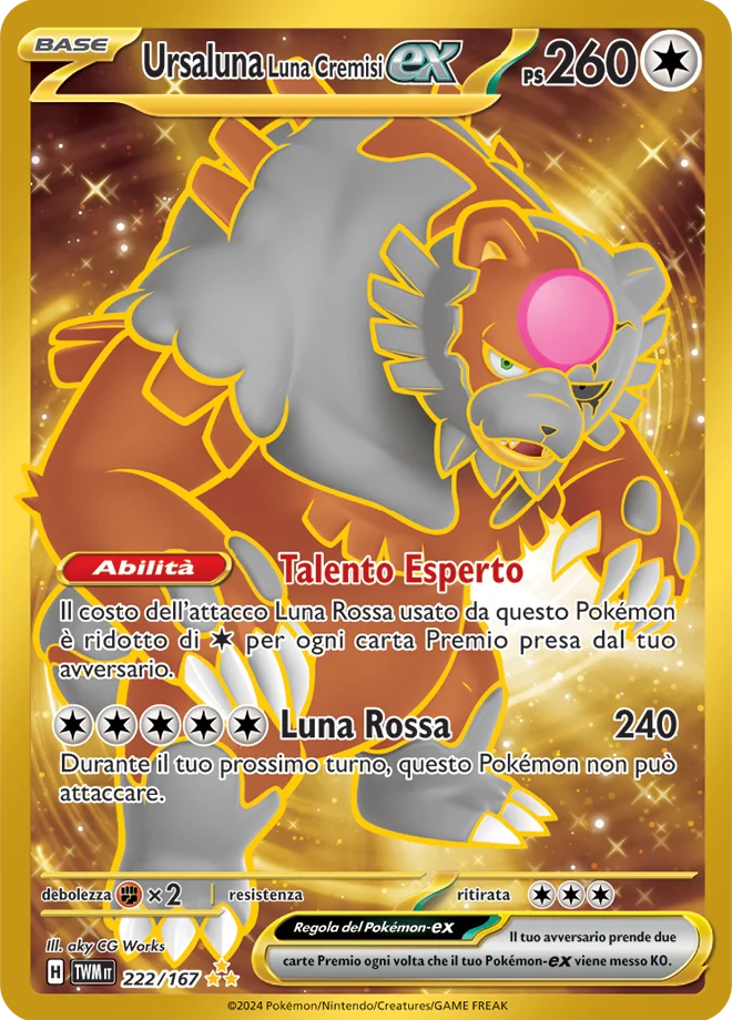 Ursaluna Luna Cremisi ex Crepuscolo Mascherato carta Pokémon italiana HR