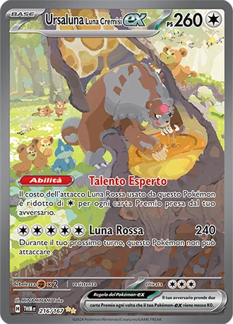 Ursaluna Luna Cremisi ex Crepuscolo Mascherato carta Pokémon italiana SIR
